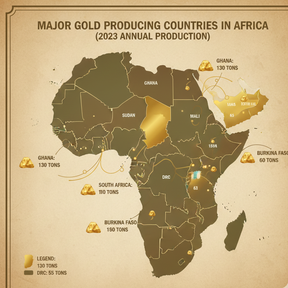 Gold Production in Africa by Country: Mapping the Continent’s Leading Producers Gemini Generated Image hurarihurarihura